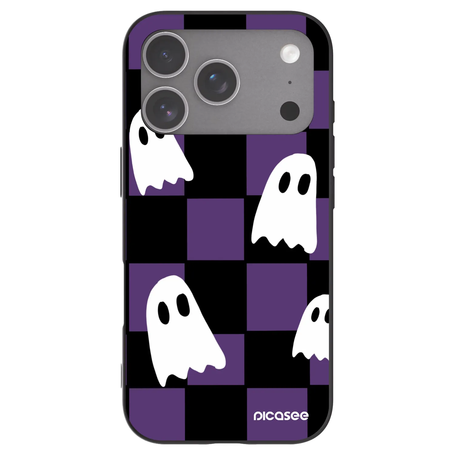 Picasee silikonowe czarne etui na Apple iPhone 18 Pro - Ghosts