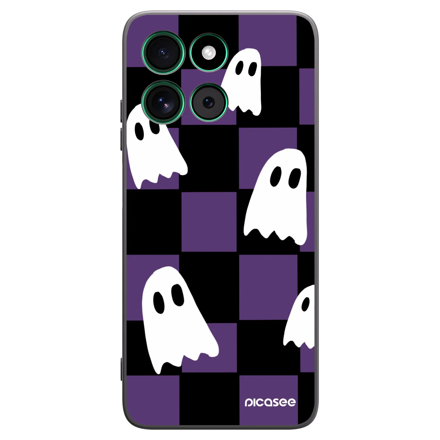 Picasee silikonowe czarne etui na Motorola Moto G57 Power - Ghosts