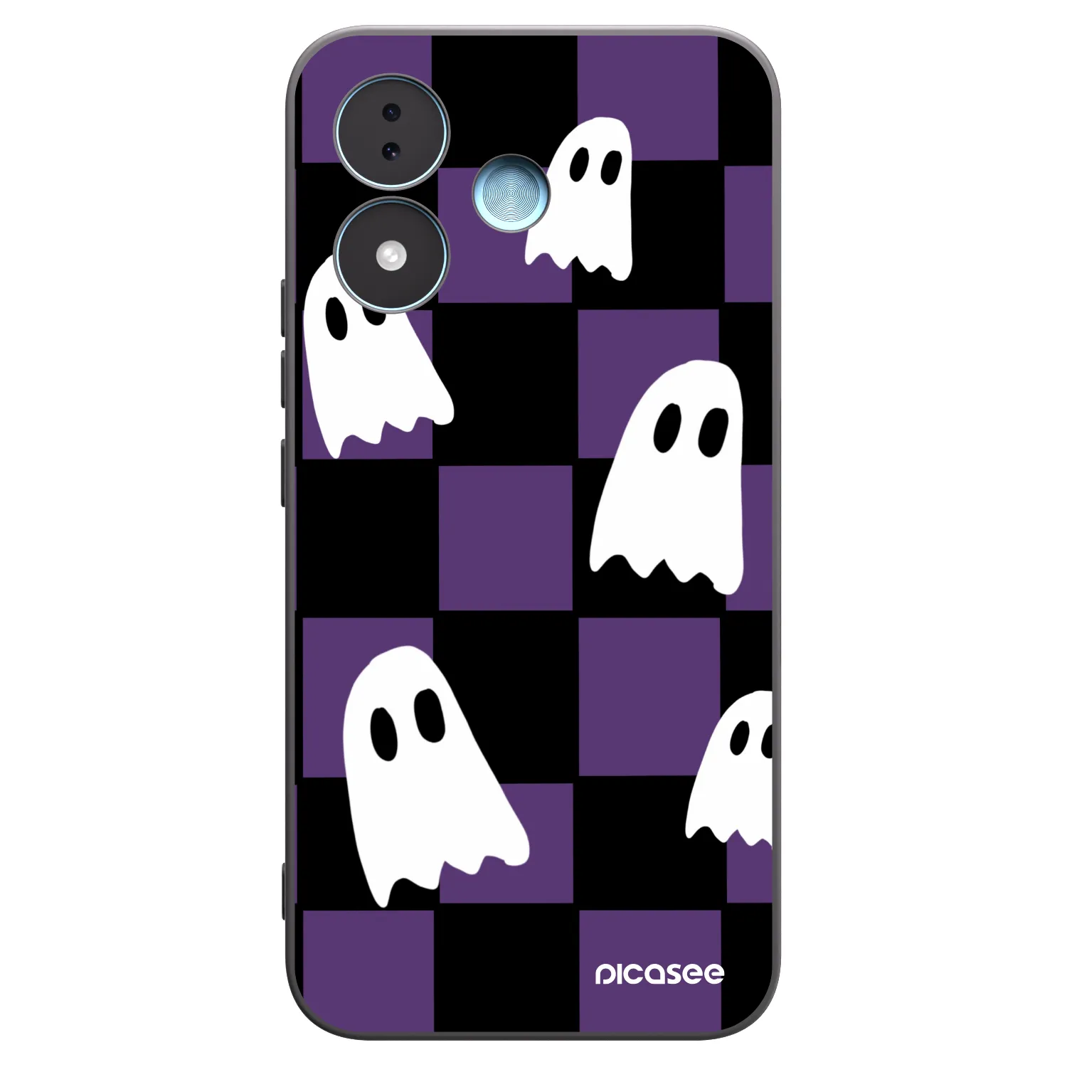 Picasee silikonowe czarne etui na Xiaomi Redmi Note 17 5G - Ghosts
