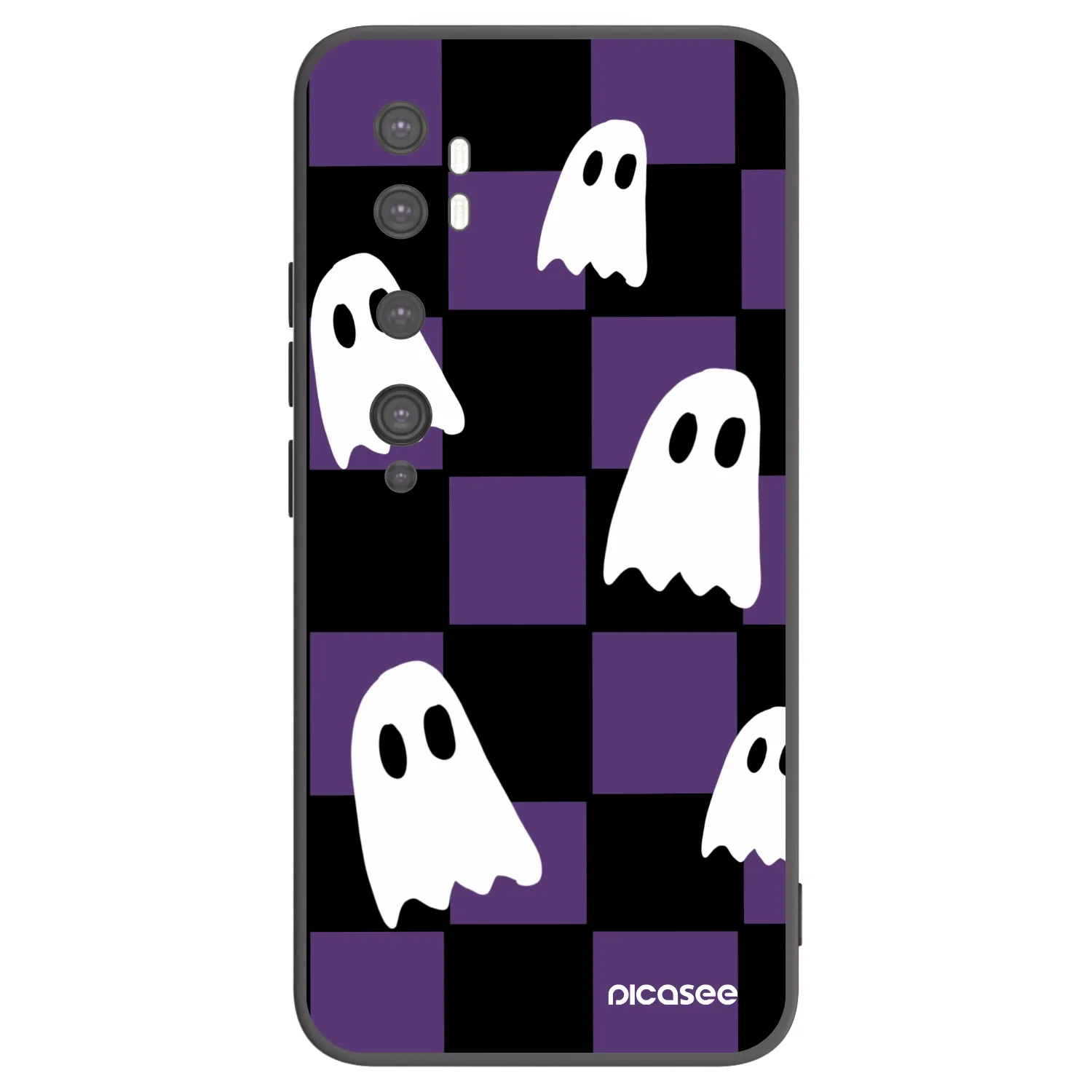 Picasee silikonowe czarne etui na Xiaomi Mi Note 10 (Pro) - Ghosts