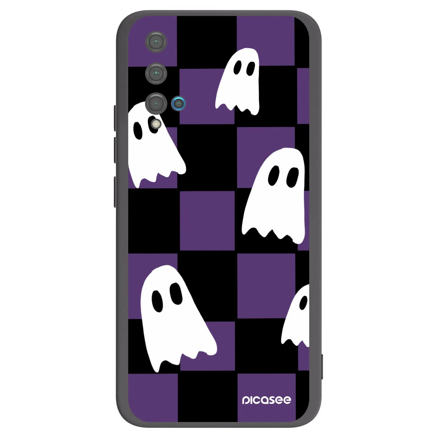 Picasee silikonowe czarne etui na Huawei Nova 5T - Ghosts