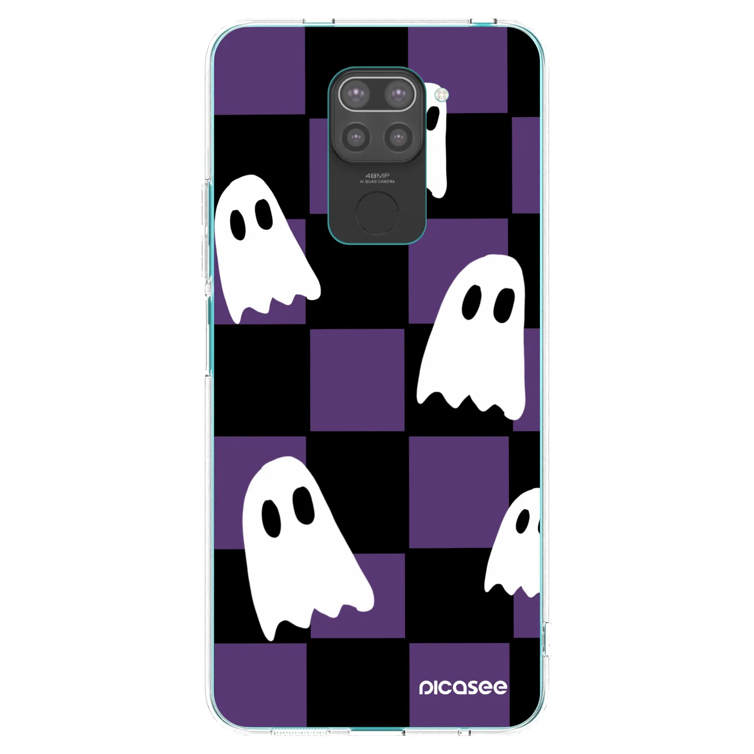 Picasee silikonowe czarne etui na Xiaomi Redmi Note 9 - Ghosts