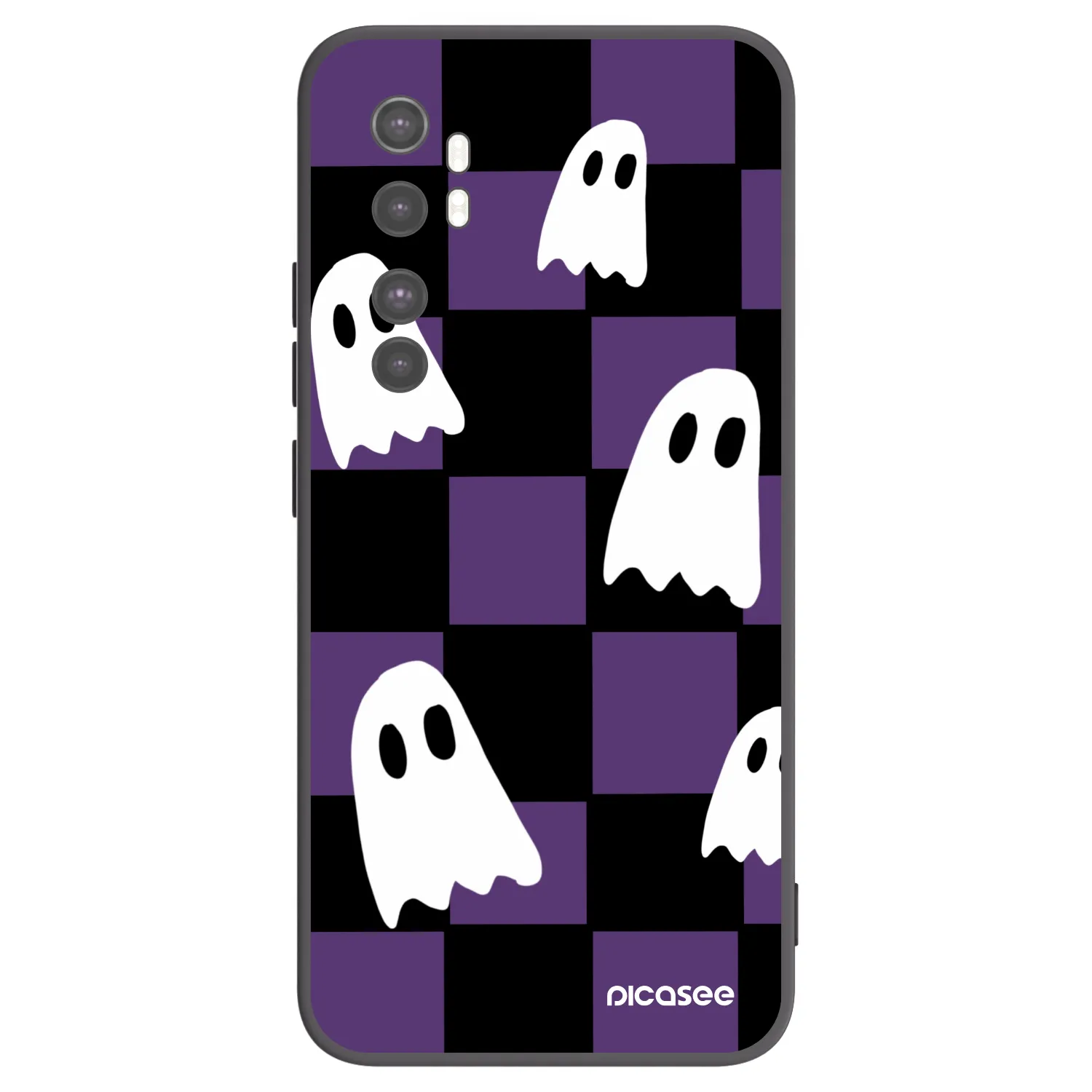 Picasee silikonowe czarne etui na Xiaomi Mi Note 10 Lite - Ghosts