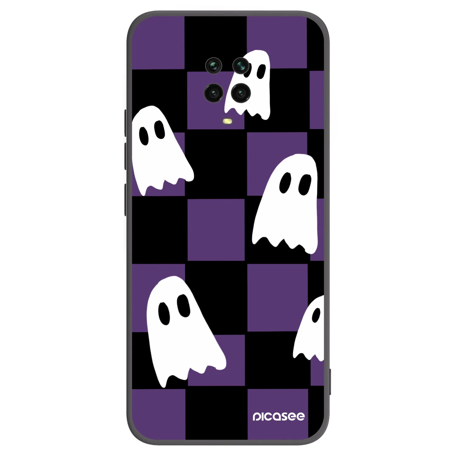 Picasee silikonowe czarne etui na Xiaomi Redmi Note 9S - Ghosts