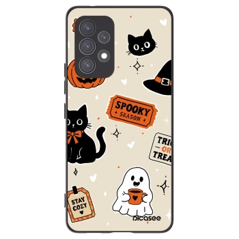 Picasee silikonowe czarne etui na Samsung Galaxy A53 5G A536 - Halloween stickers