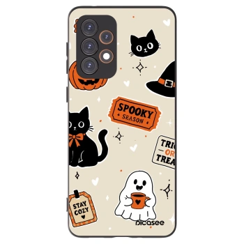Picasee silikonowe czarne etui na Samsung Galaxy A33 5G A336 - Halloween stickers