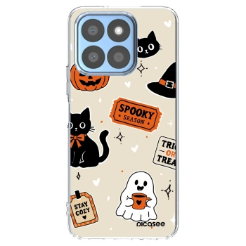 Picasee silikonowe przeźroczyste etui na Honor X8c - Halloween stickers