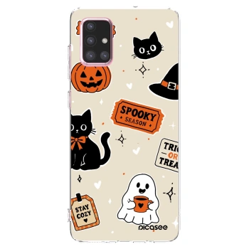 Picasee silikonowe przeźroczyste etui na Samsung Galaxy A71 A715F - Halloween stickers