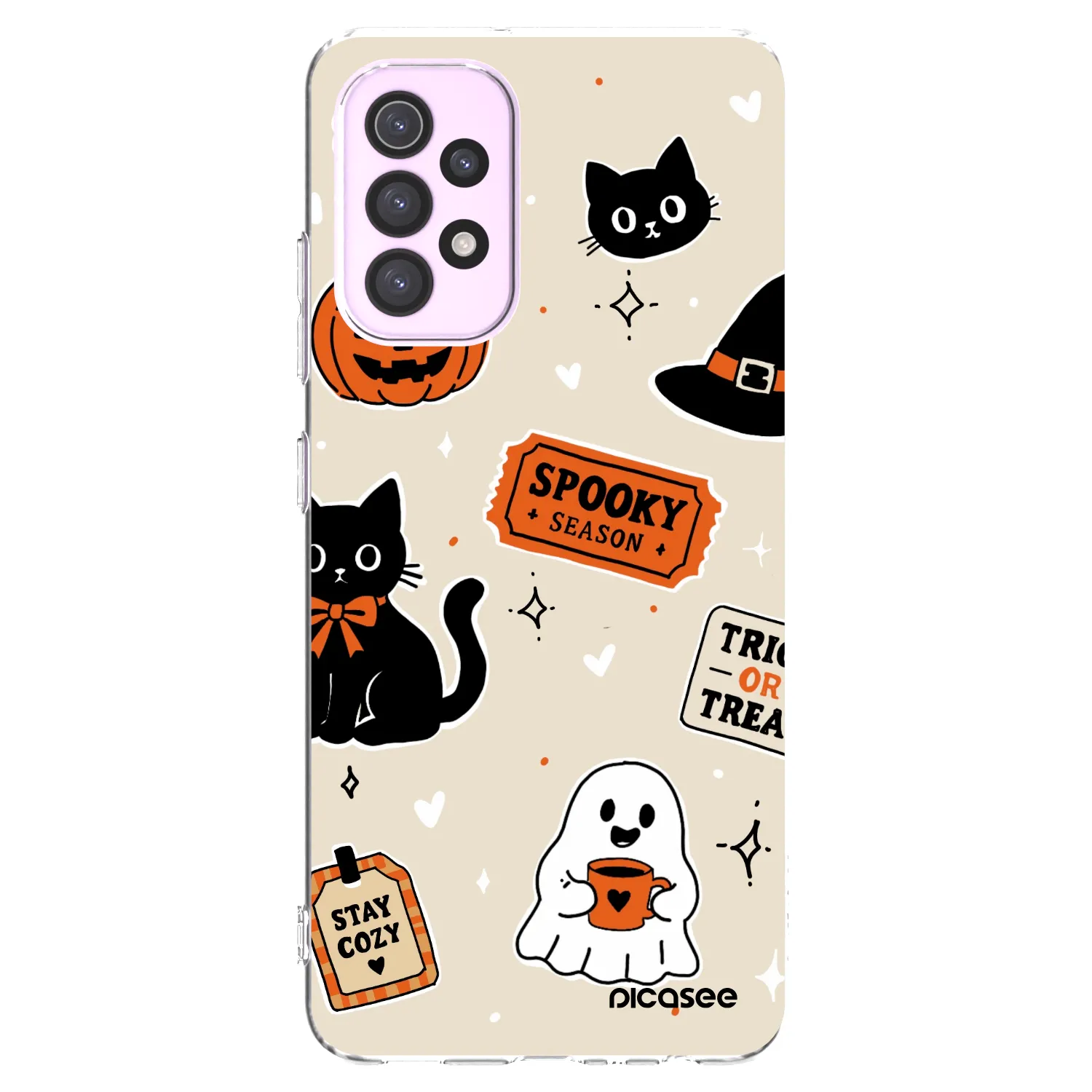 Picasee silikonowe przeźroczyste etui na Samsung Galaxy A32 5G A326B - Halloween stickers