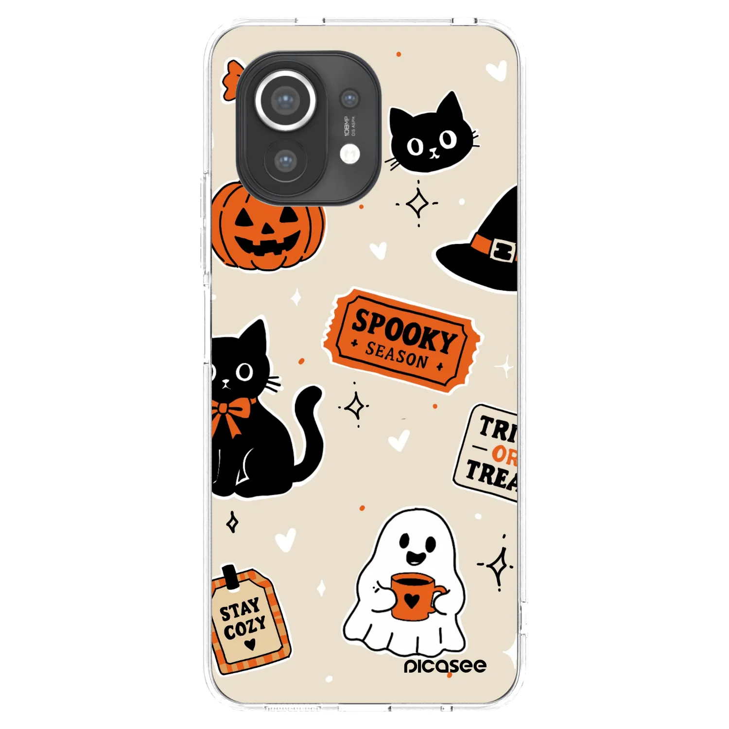 Picasee silikonowe przeźroczyste etui na Xiaomi Mi 11 - Halloween stickers