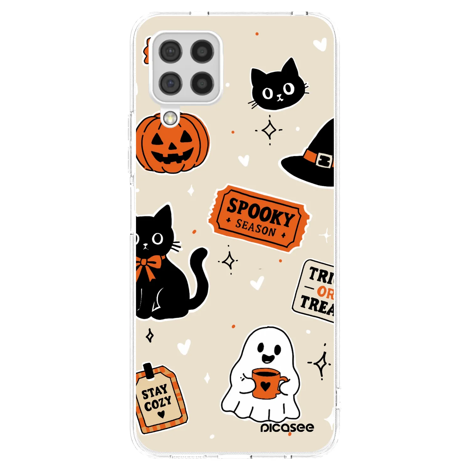 Picasee silikonowe przeźroczyste etui na Samsung Galaxy A22 A225F 4G - Halloween stickers
