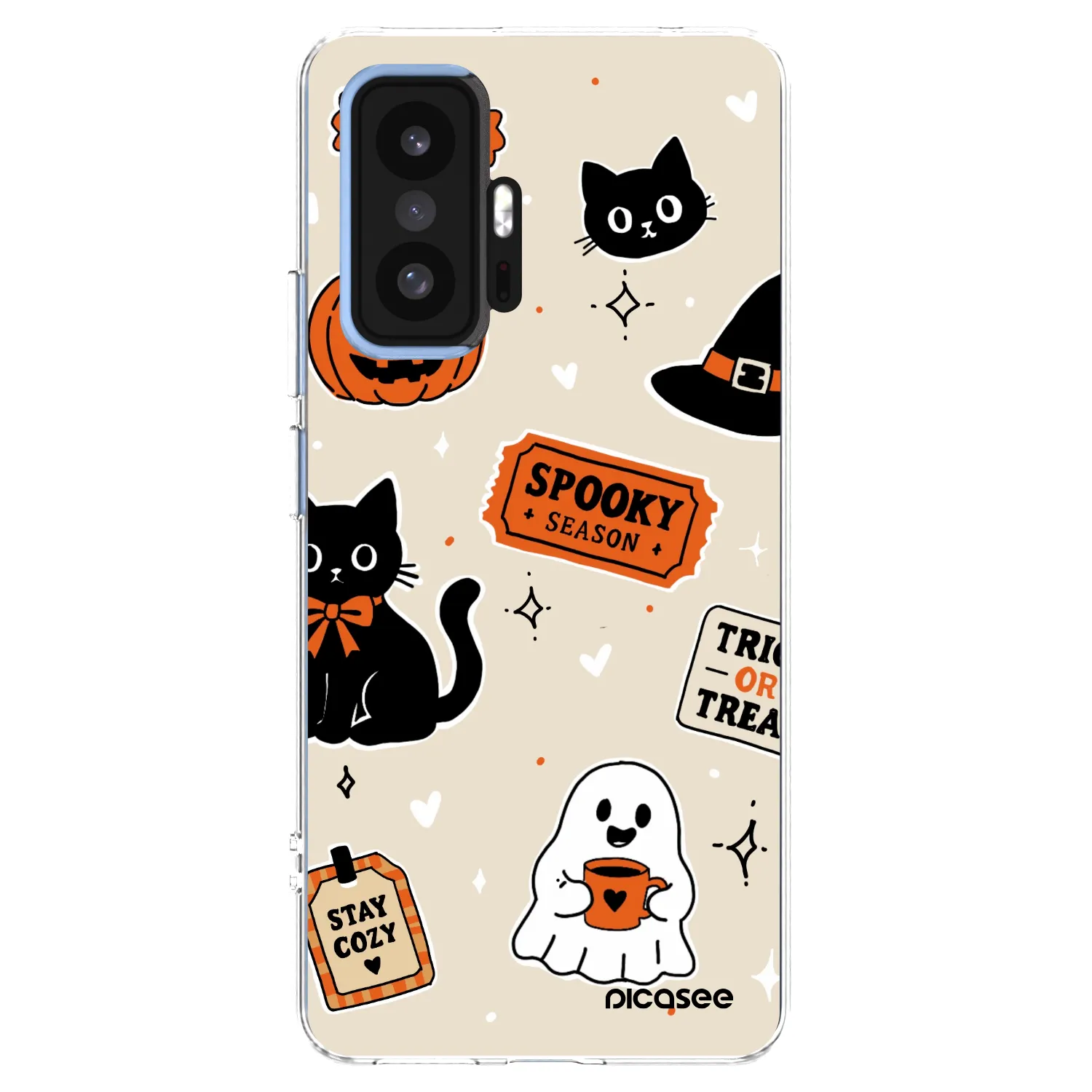 Picasee silikonowe przeźroczyste etui na Xiaomi 11T Pro - Halloween stickers