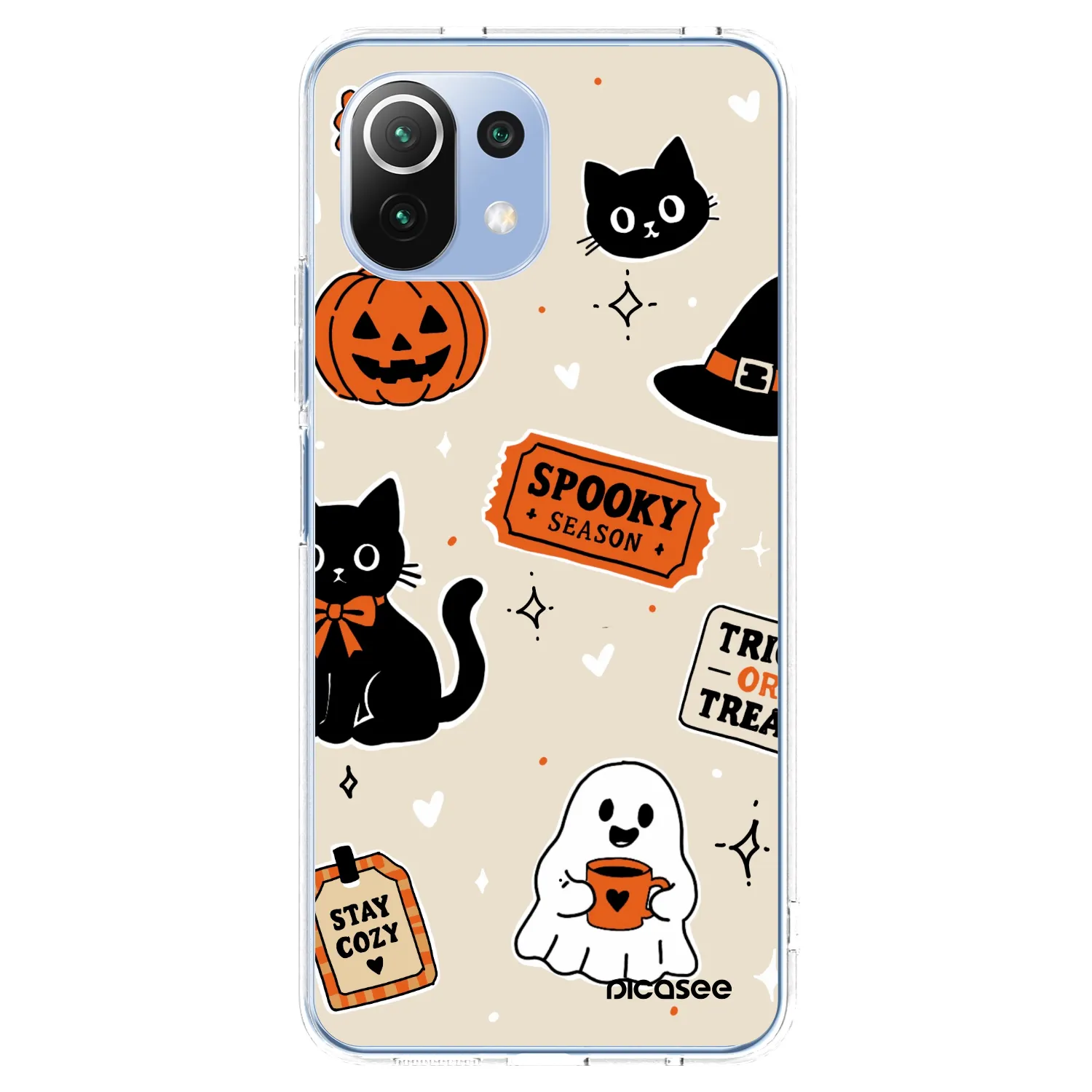 Picasee silikonowe przeźroczyste etui na Xiaomi 11 Lite 5G NE - Halloween stickers