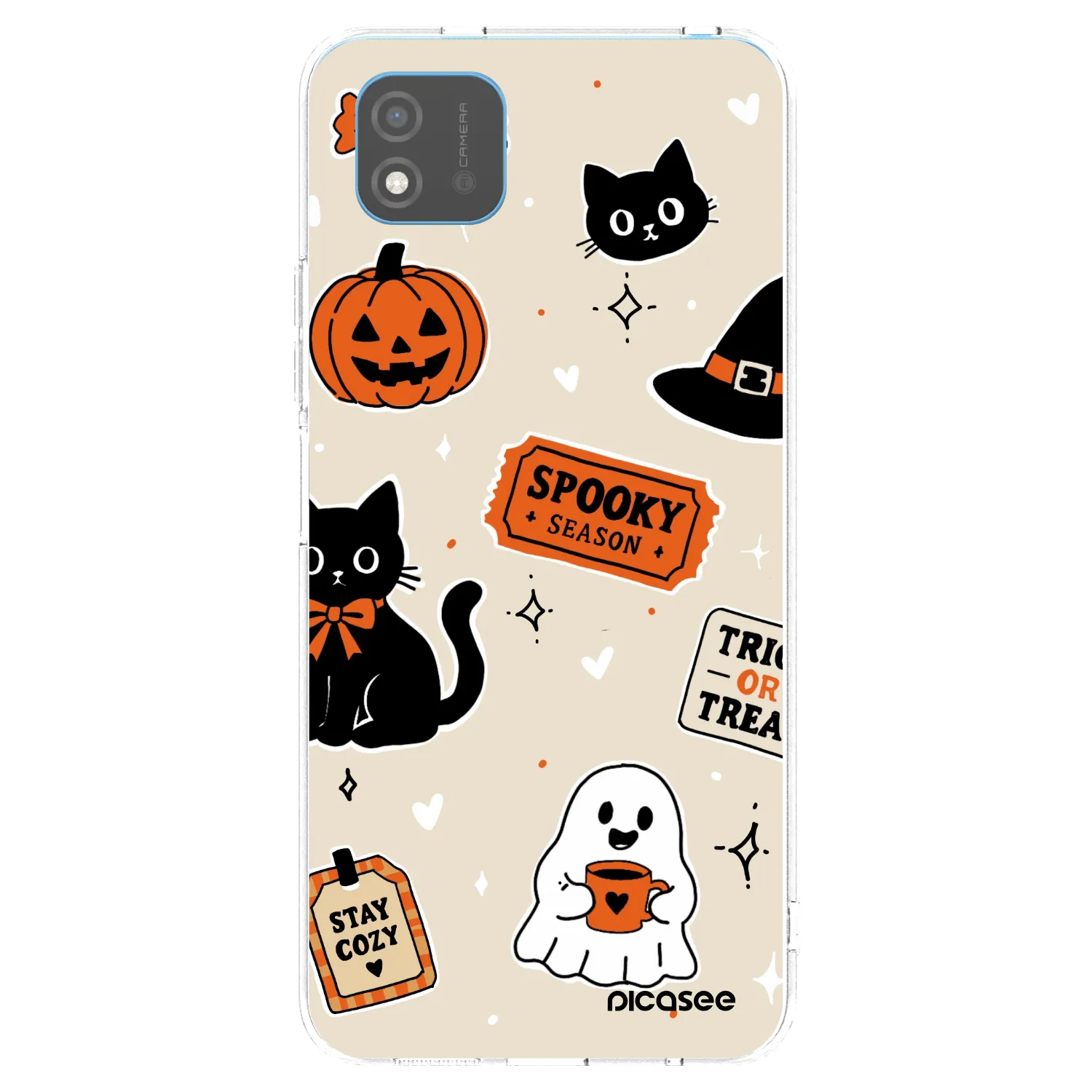 Picasee silikonowe przeźroczyste etui na Realme C11 (2021) - Halloween stickers