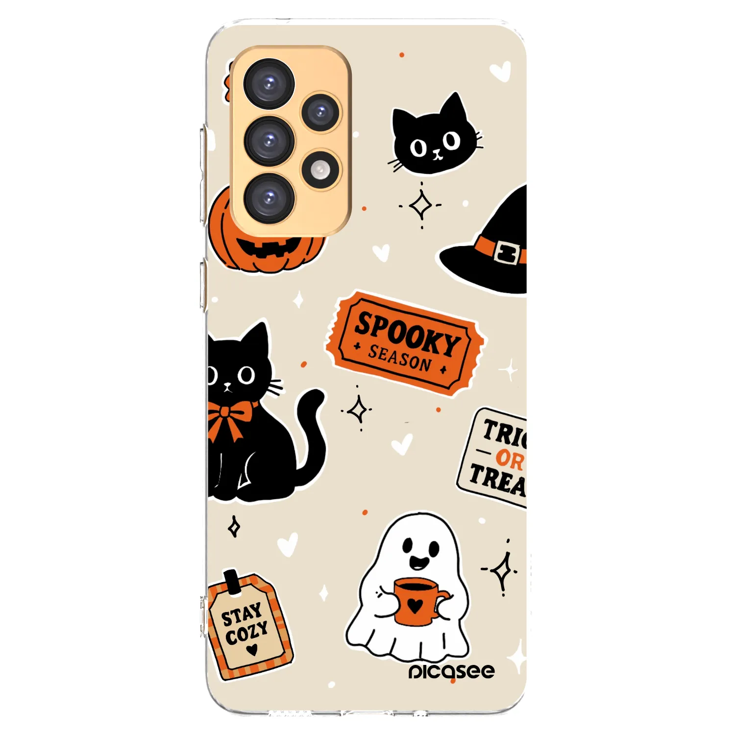 Picasee silikonowe przeźroczyste etui na Samsung Galaxy A33 5G A336 - Halloween stickers