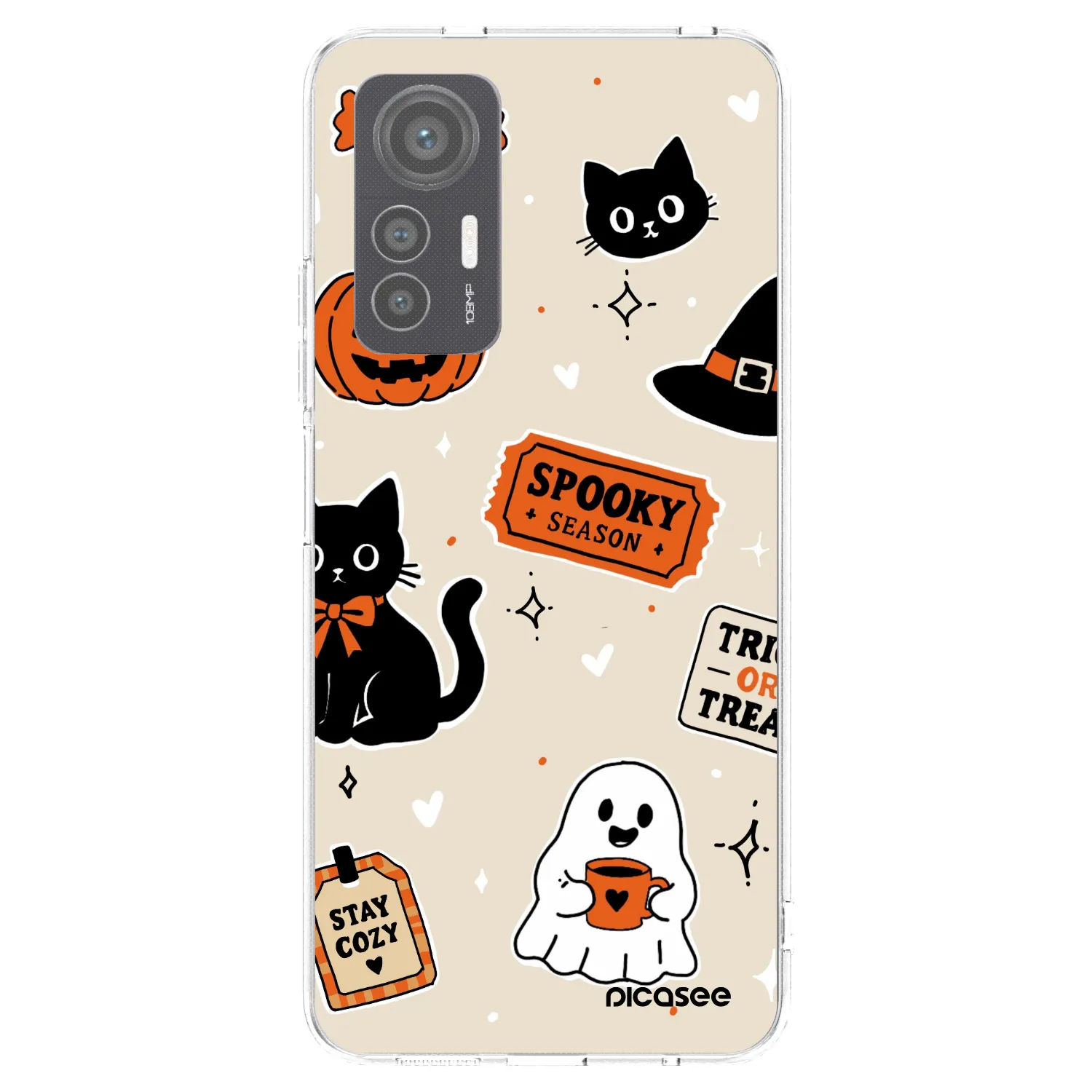 Picasee silikonowe przeźroczyste etui na Xiaomi 12 Lite - Halloween stickers