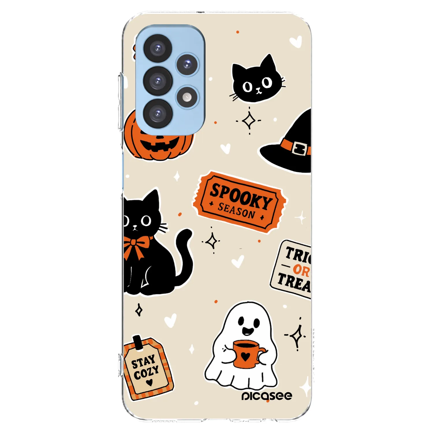 Picasee silikonowe przeźroczyste etui na Samsung Galaxy A23 A235F 4G - Halloween stickers
