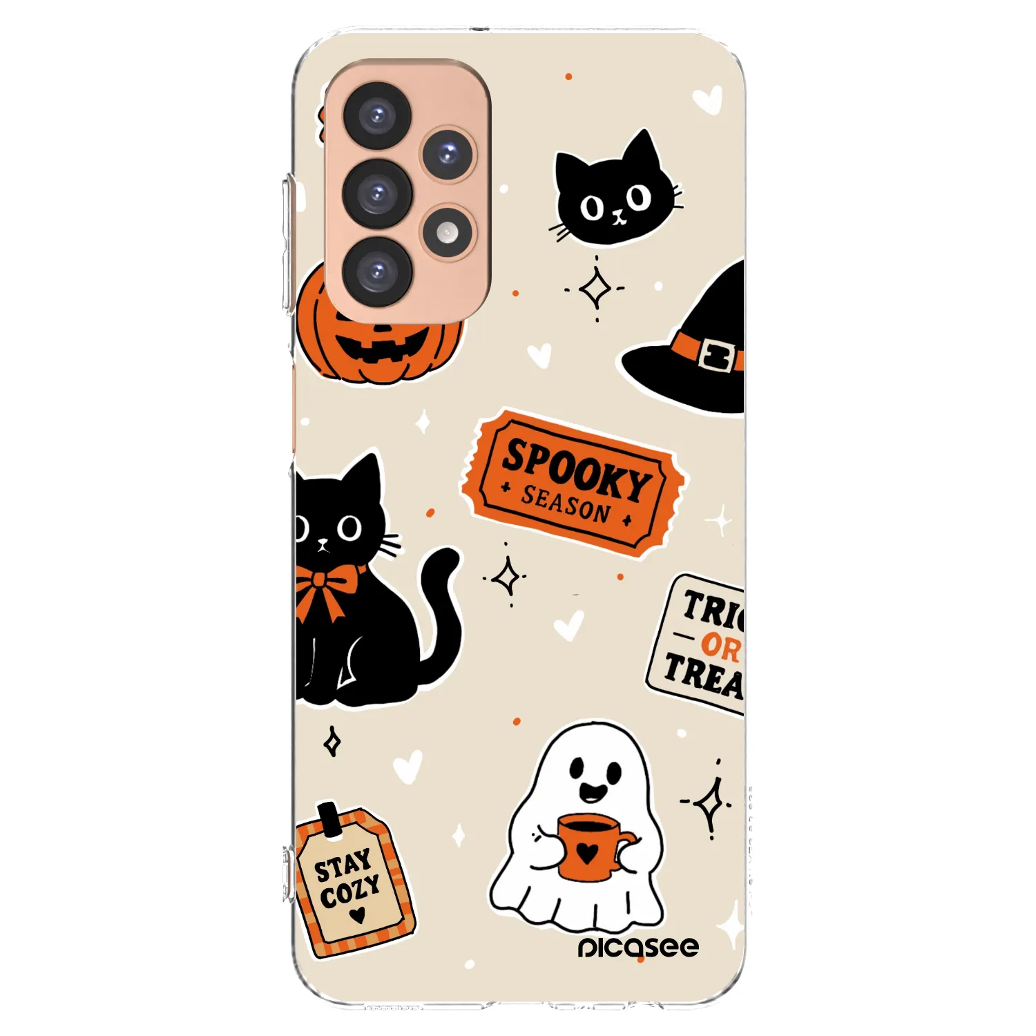 Picasee silikonowe przeźroczyste etui na Samsung Galaxy A23 A236B 5G - Halloween stickers