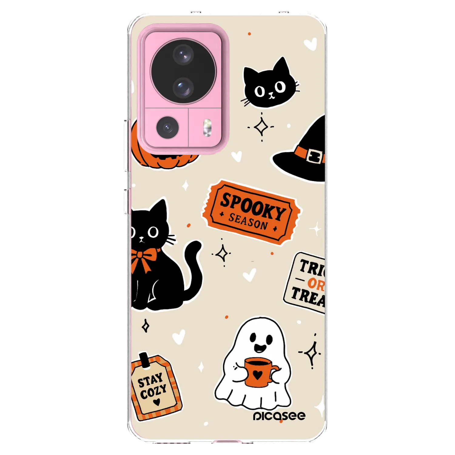 Picasee silikonowe przeźroczyste etui na Xiaomi 13 Lite - Halloween stickers