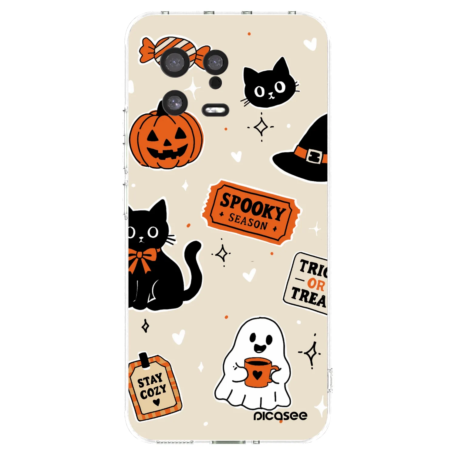 Picasee silikonowe przeźroczyste etui na Xiaomi 13 - Halloween stickers