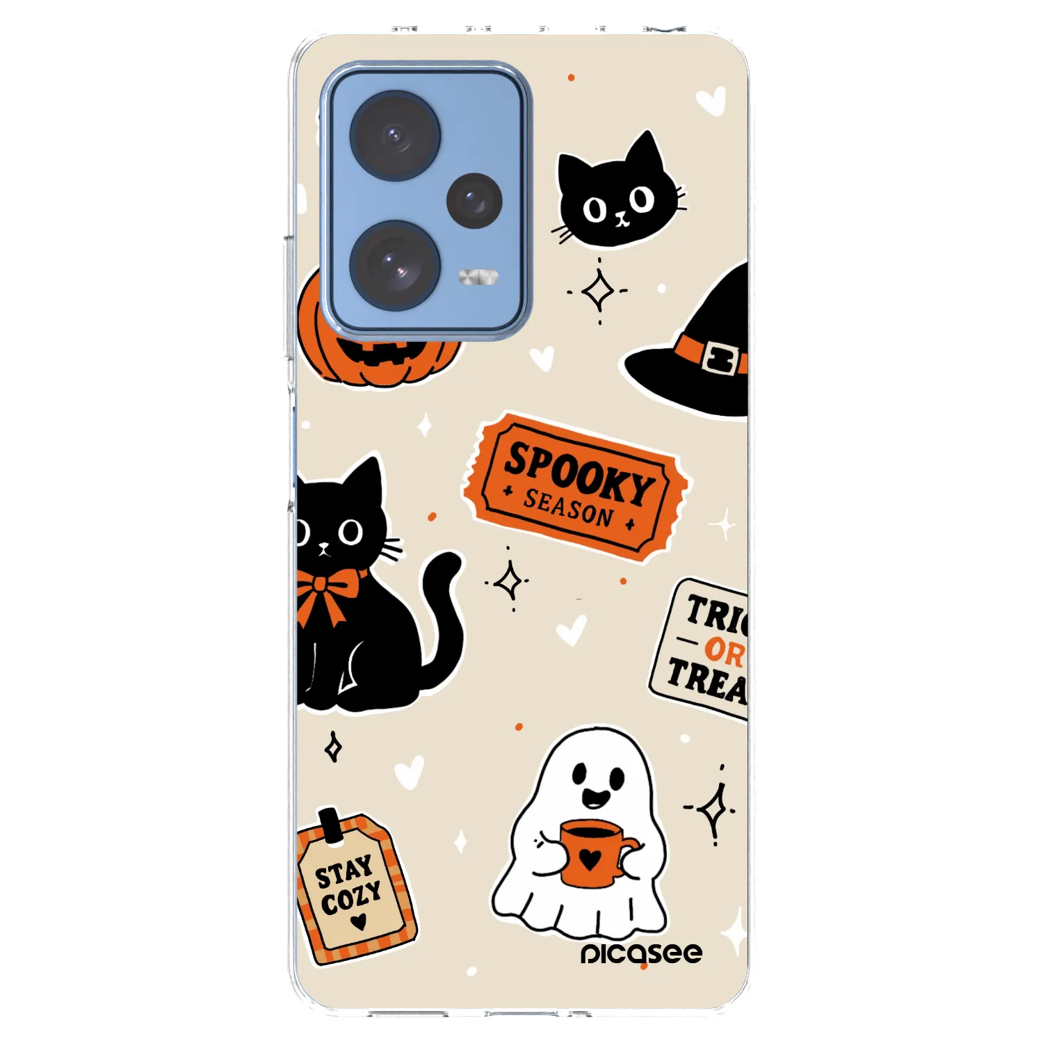 Picasee silikonowe przeźroczyste etui na Xiaomi Redmi Note 12 Pro 5G - Halloween stickers