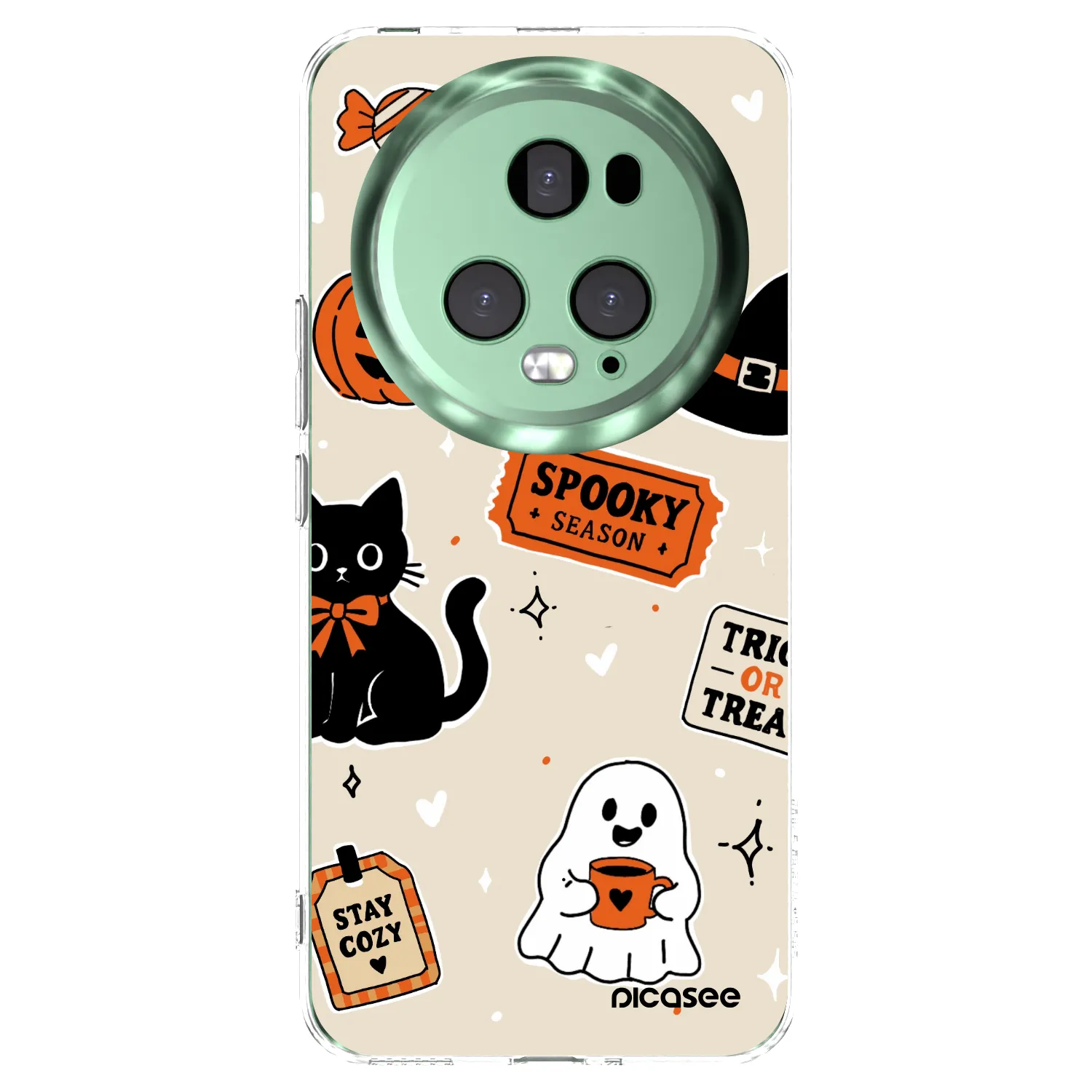 Picasee silikonowe przeźroczyste etui na Honor Magic5 Pro - Halloween stickers