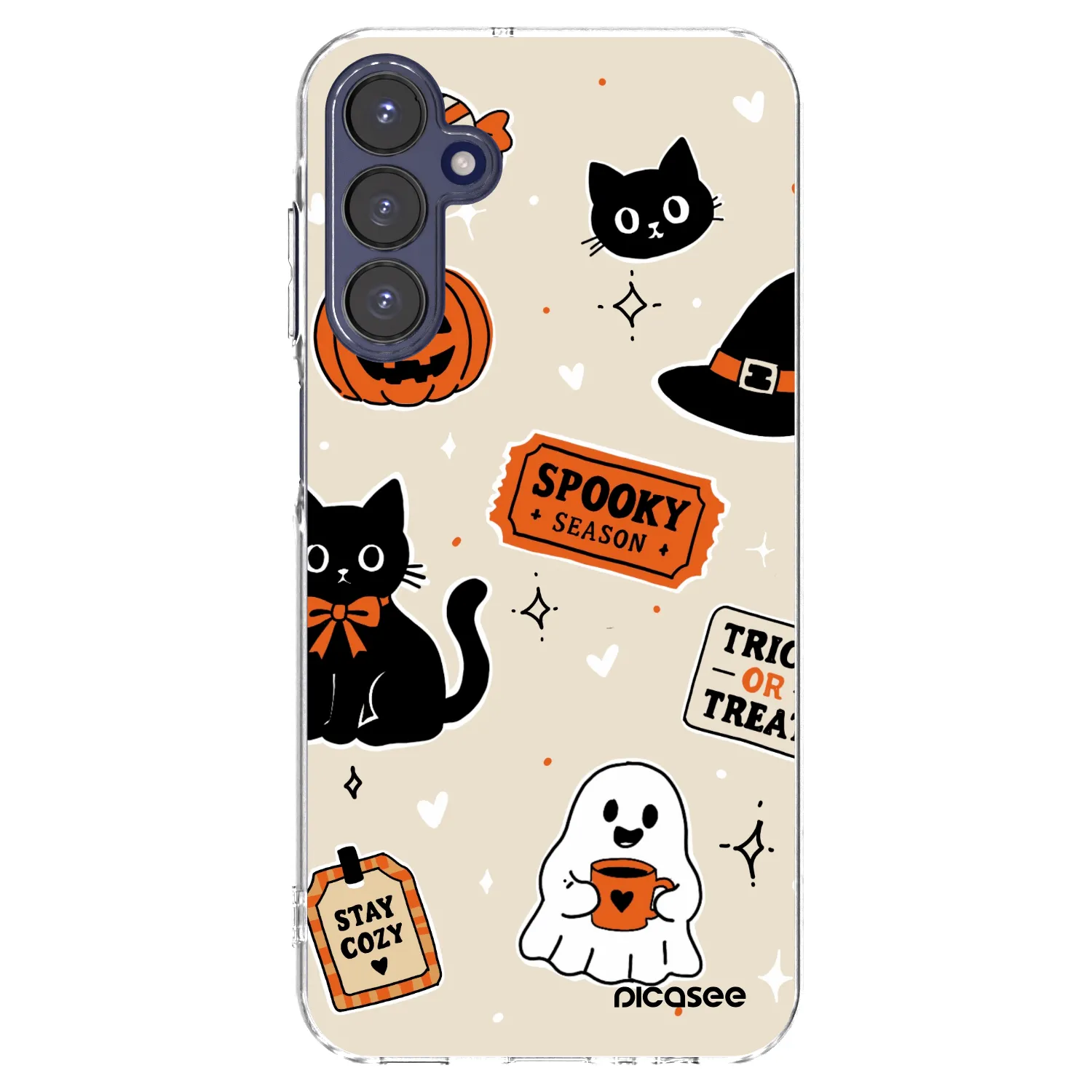 Picasee silikonowe przeźroczyste etui na Samsung Galaxy A15 A155F 4G - Halloween stickers