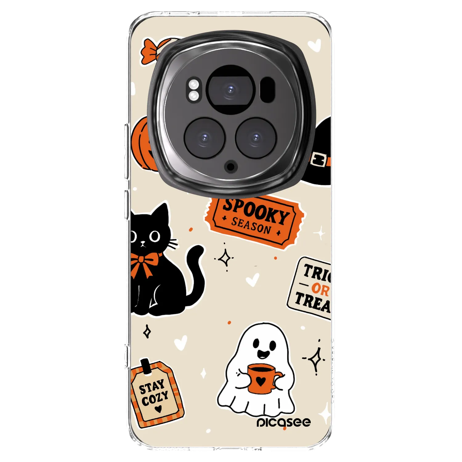 Picasee silikonowe przeźroczyste etui na Honor Magic6 Pro - Halloween stickers