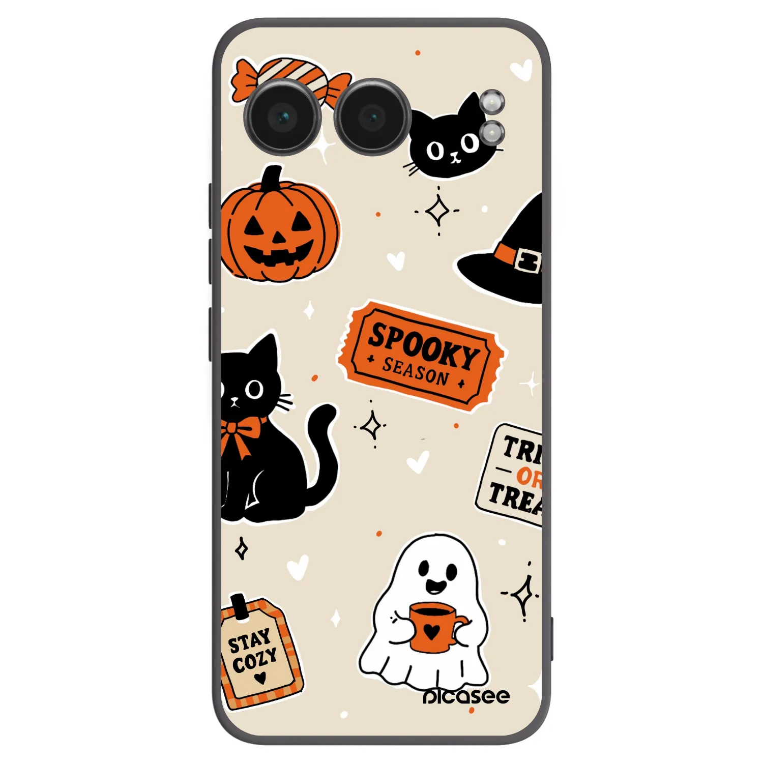 Picasee silikonowe czarne etui na OnePlus Nord 4 - Halloween stickers