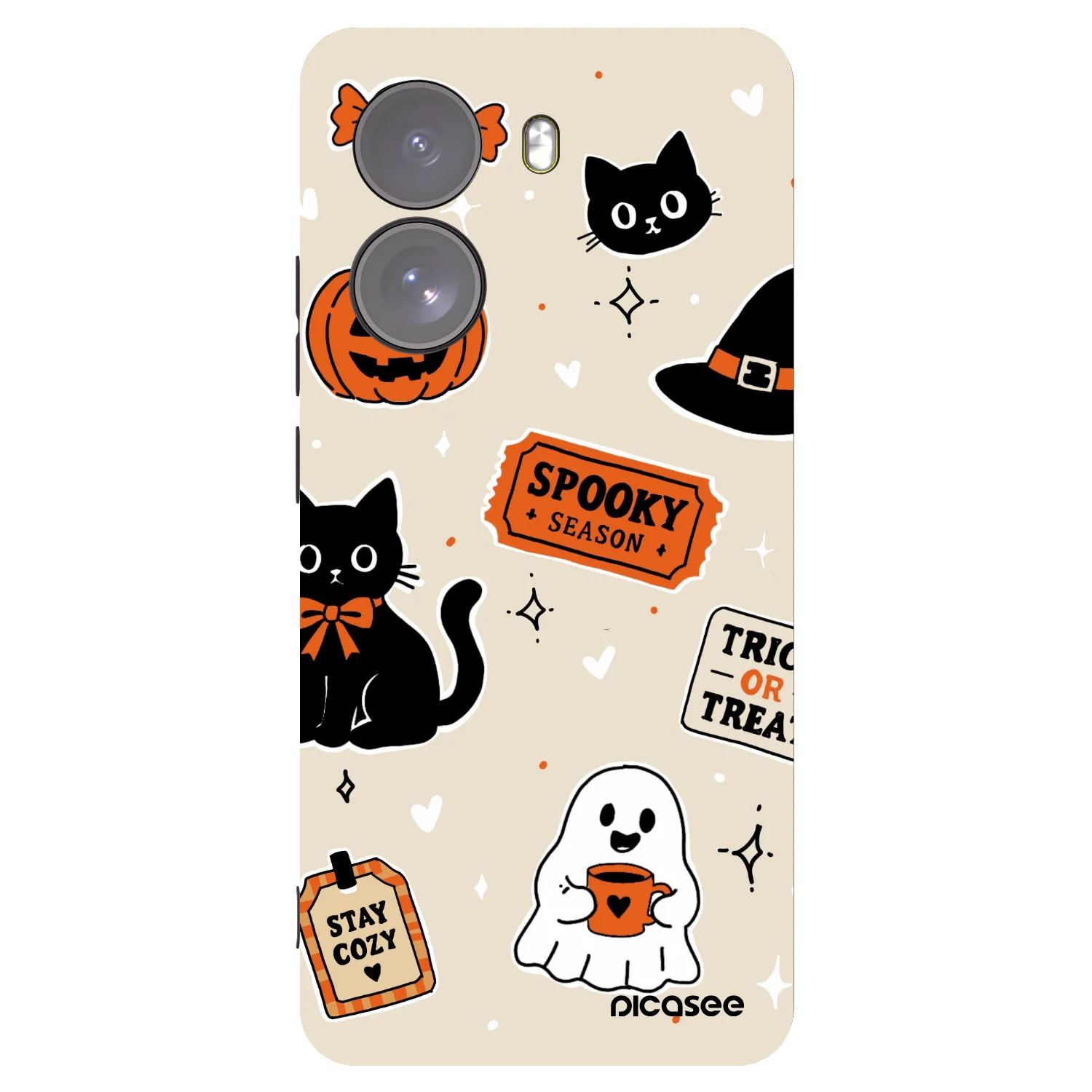 Picasee silikonowe czarne etui na Xiaomi Poco X7 - Halloween stickers