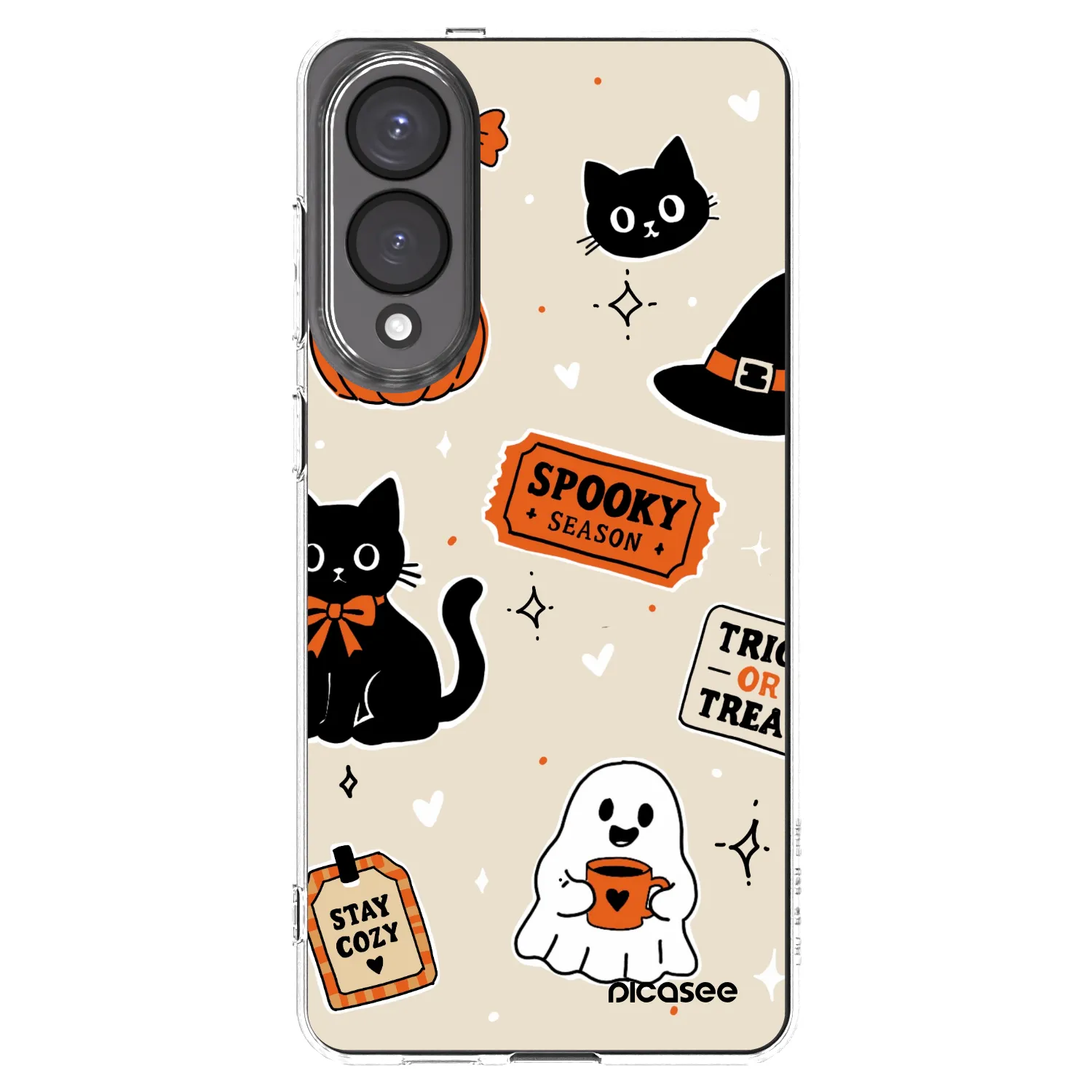 Picasee silikonowe przeźroczyste etui na Samsung Galaxy S25 Edge 5G - Halloween stickers