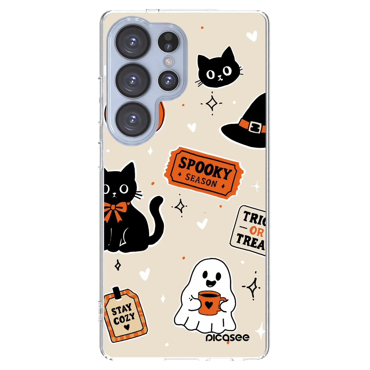 Picasee silikonowe przeźroczyste etui na Samsung Galaxy S25 Ultra 5G - Halloween stickers