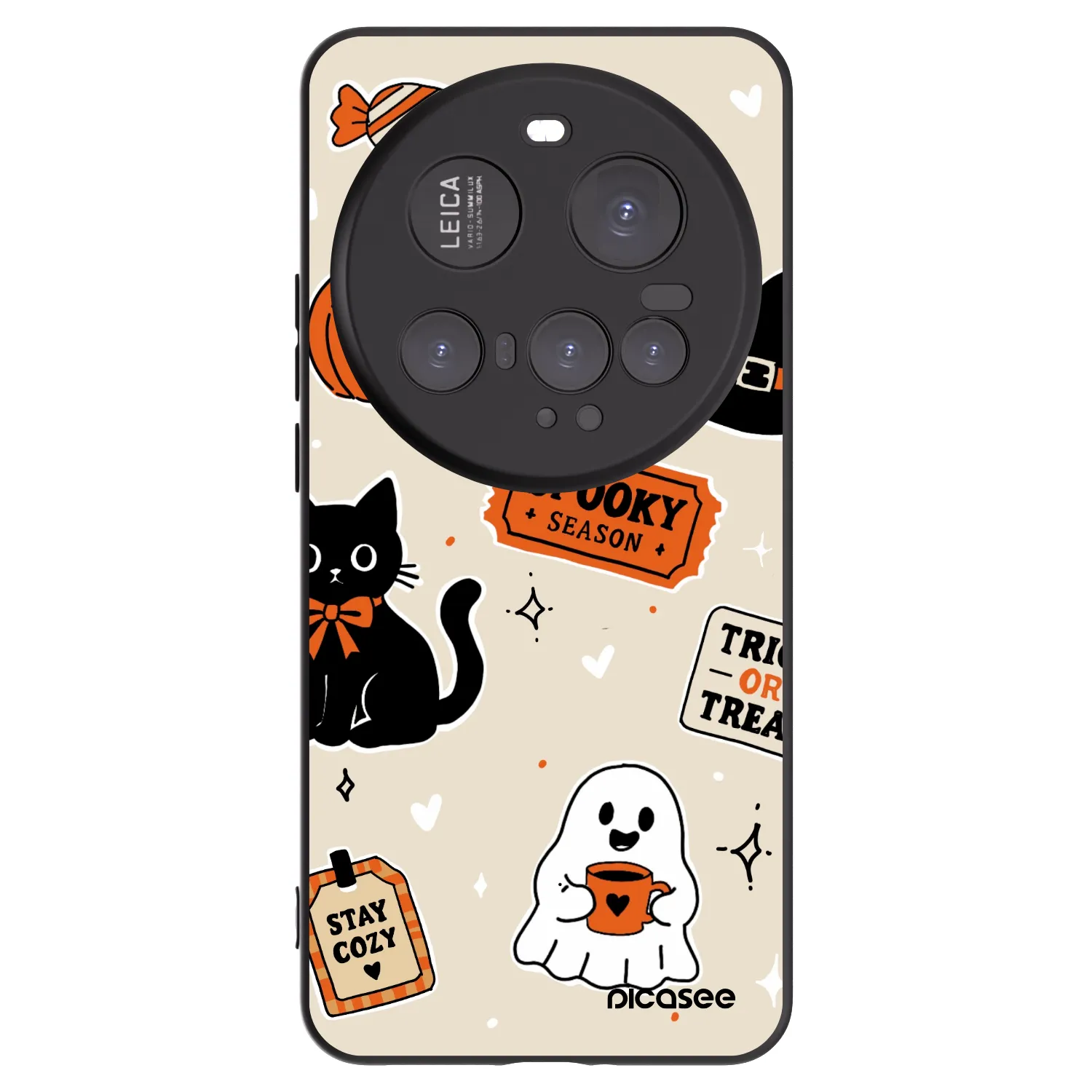 Picasee silikonowe czarne etui na Xiaomi 15 Ultra - Halloween stickers