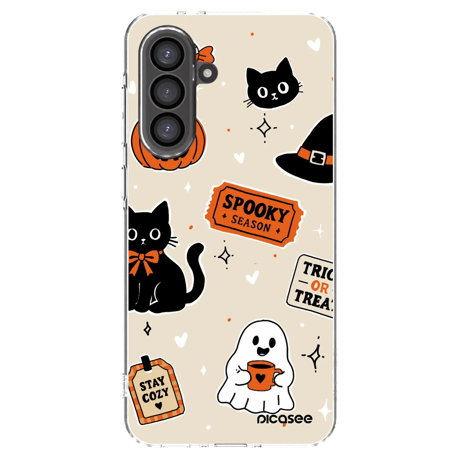 Picasee silikonowe przeźroczyste etui na Samsung Galaxy A56 5G A566B - Halloween stickers