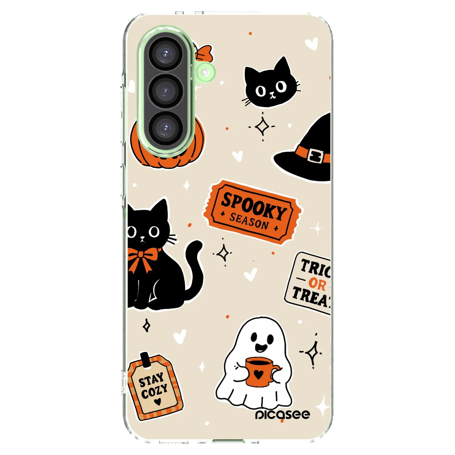 Picasee silikonowe przeźroczyste etui na Samsung Galaxy A26 5G A266B - Halloween stickers
