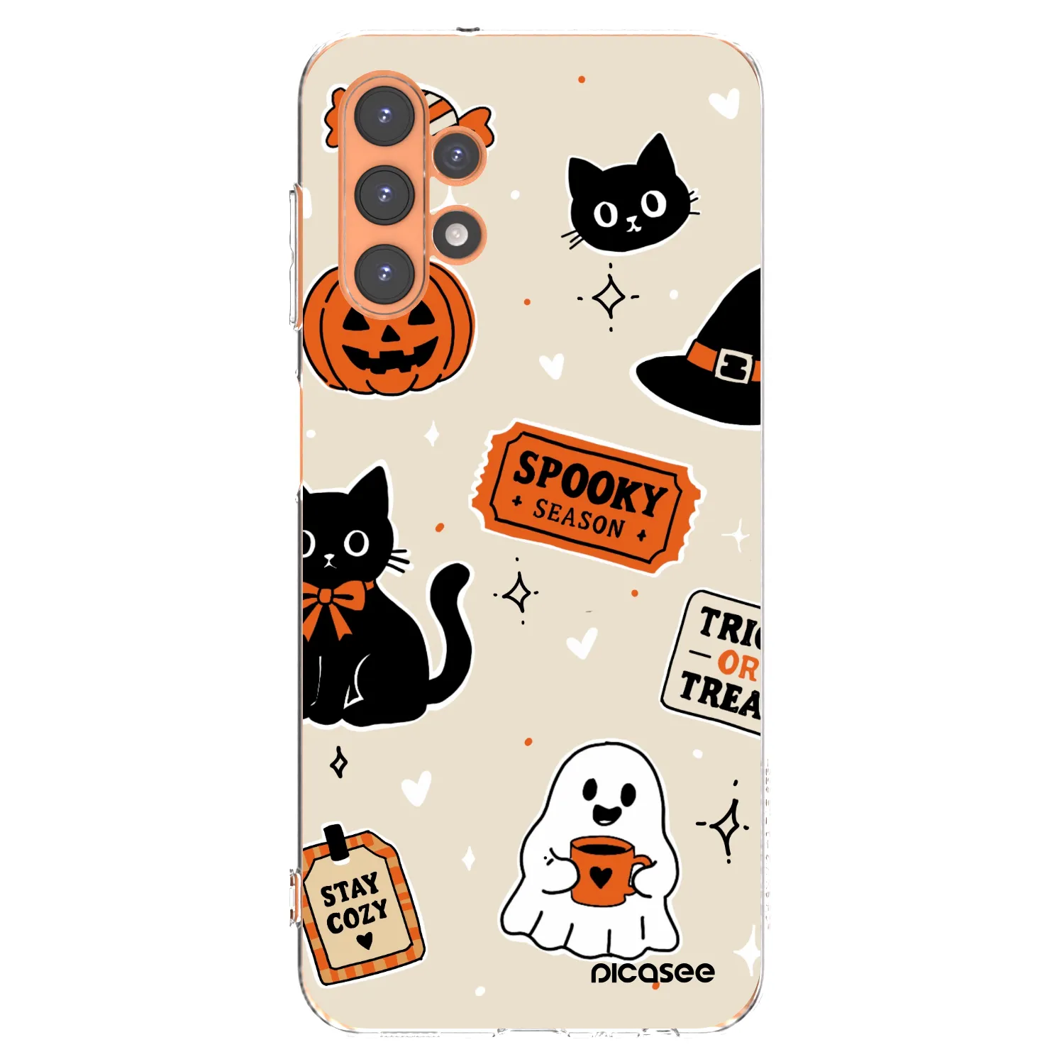 Picasee silikonowe przeźroczyste etui na Samsung Galaxy A13 5G - Halloween stickers