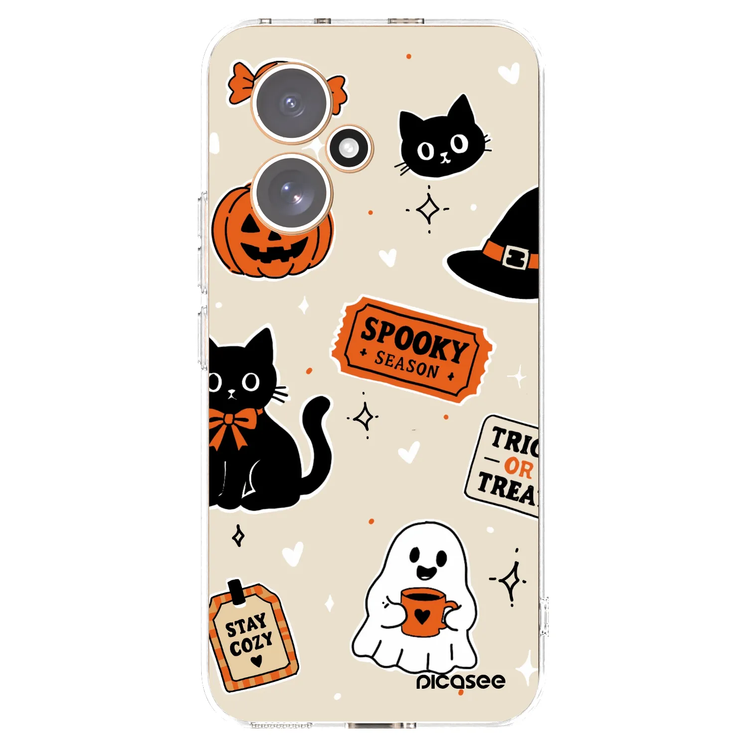 Picasee silikonowe przeźroczyste etui na Honor 400 5G - Halloween stickers
