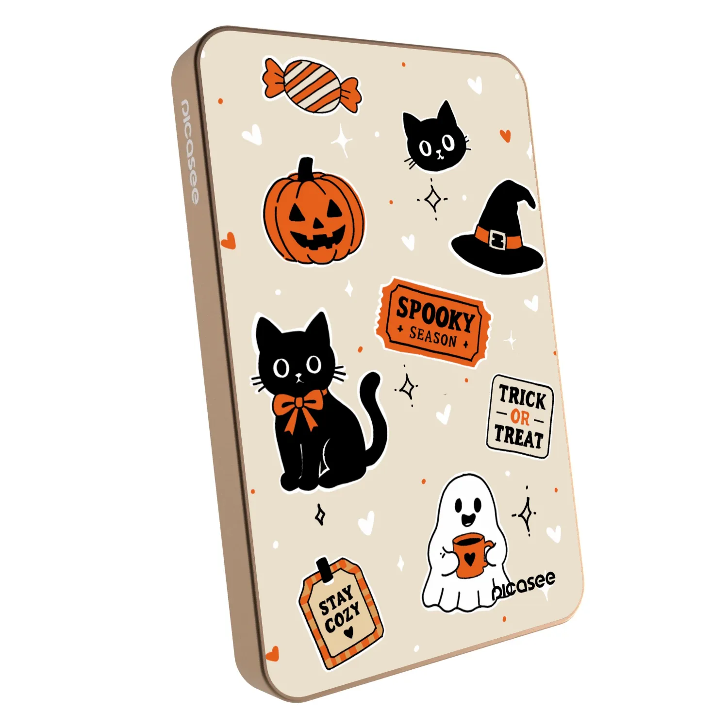 Picasee Powerbank z MagSafe 5 000 mAh Złoty - Halloween stickers