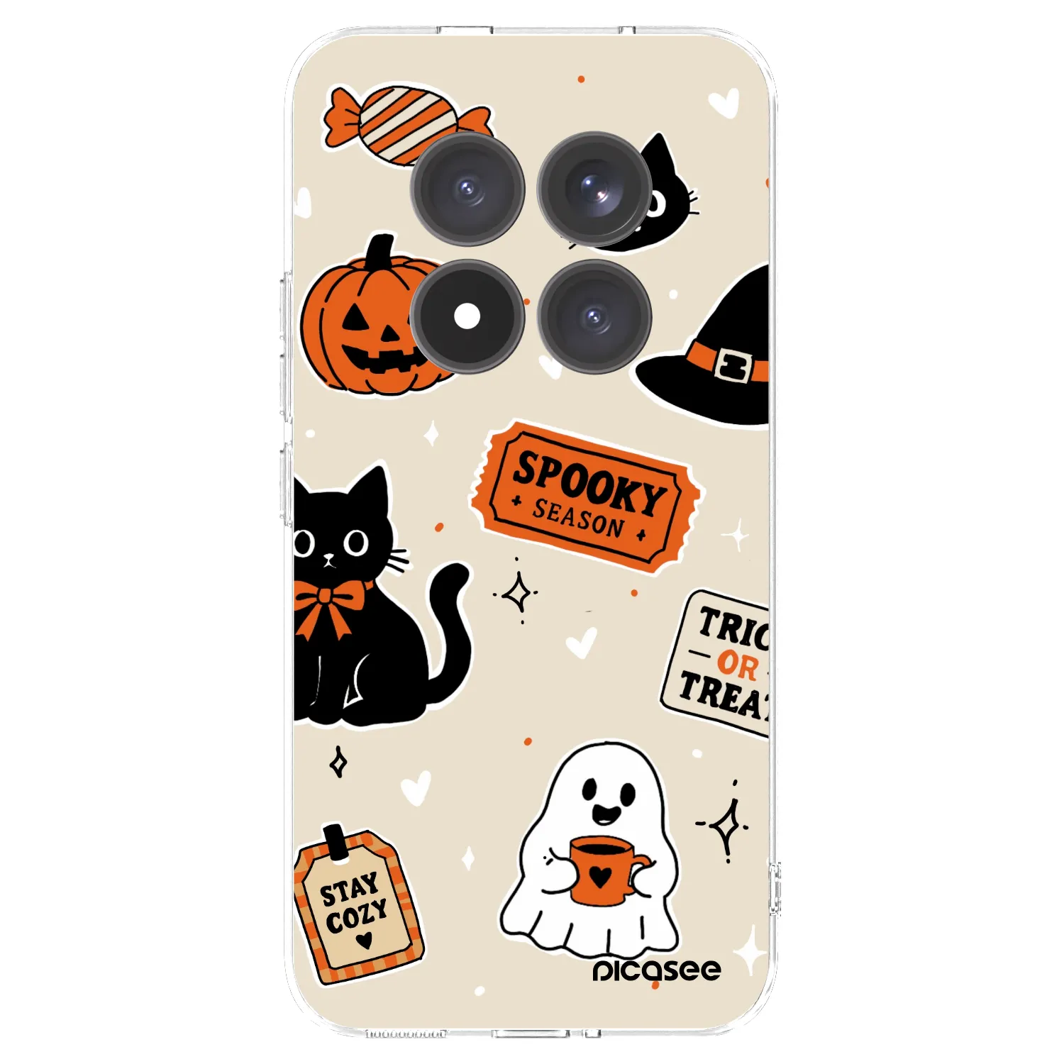 Picasee silikonowe przeźroczyste etui na Xiaomi Redmi Note 15 Pro+ - Halloween stickers