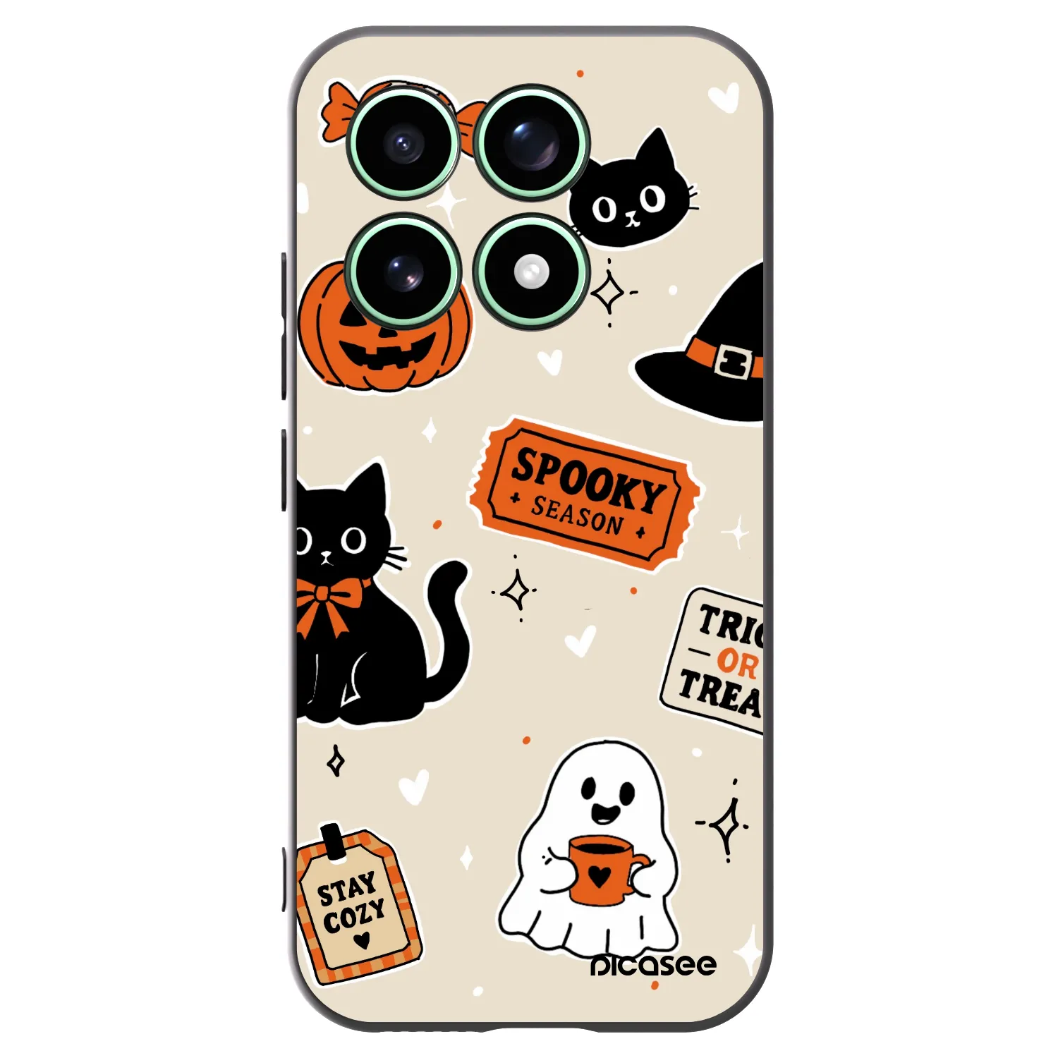 Picasee silikonowe czarne etui na Xiaomi 17 - Halloween stickers