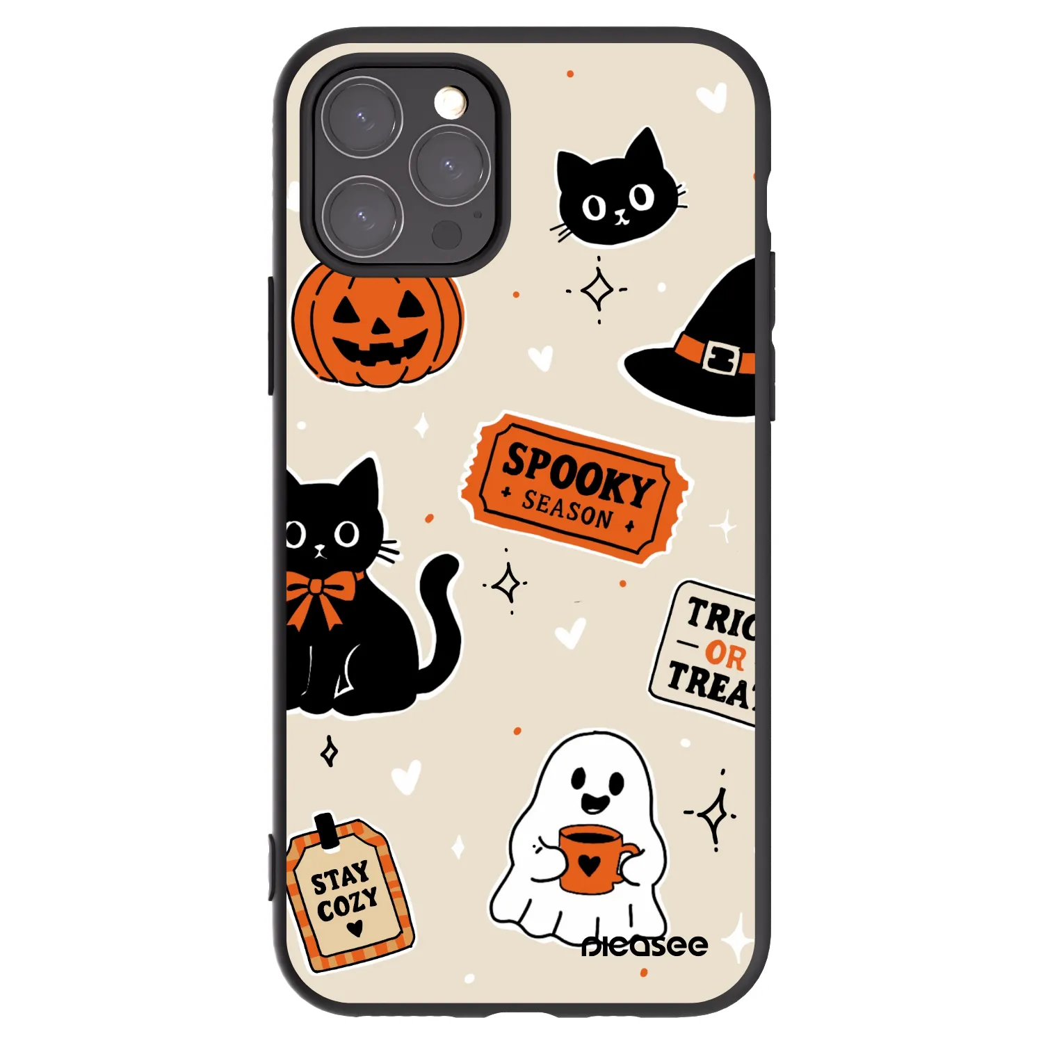 Picasee silikonowe czarne etui na Apple iPhone 11 Pro - Halloween stickers