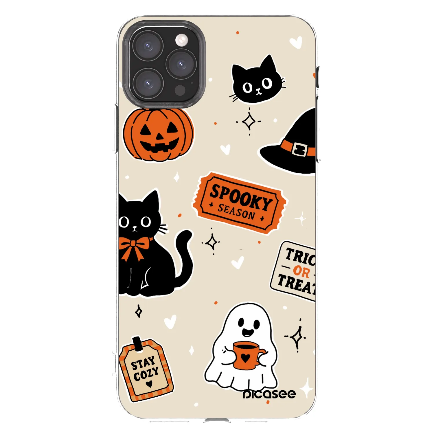 Picasee silikonowe przeźroczyste etui na Apple iPhone 11 Pro Max - Halloween stickers