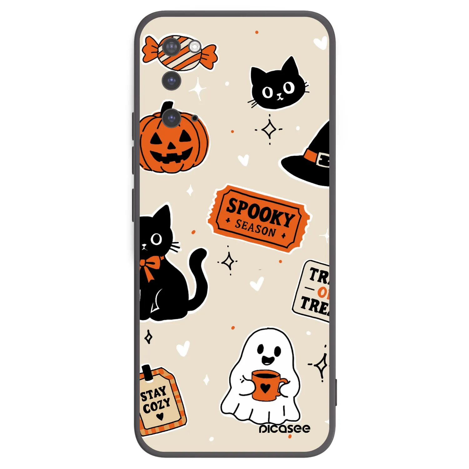 Picasee silikonowe czarne etui na Samsung Galaxy S20 G980F - Halloween stickers