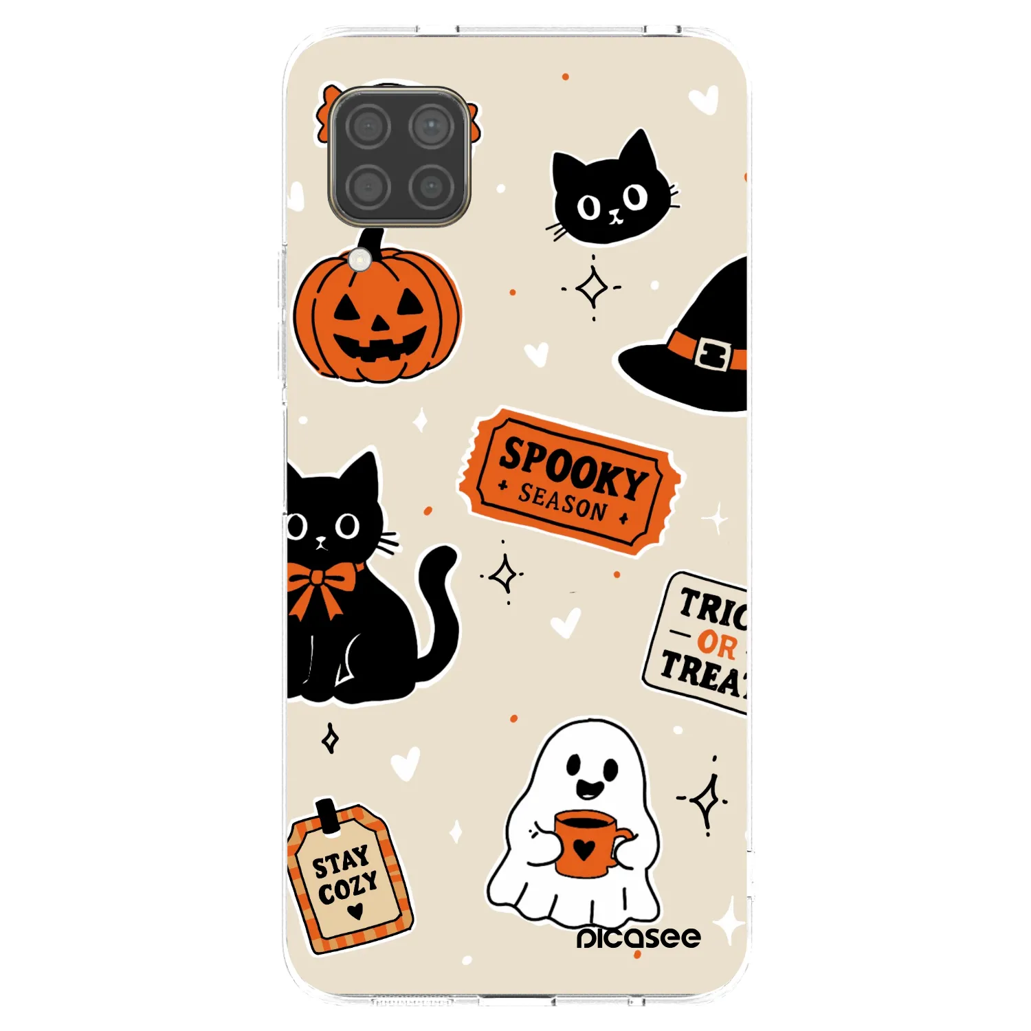 Picasee silikonowe przeźroczyste etui na Huawei P40 Lite - Halloween stickers