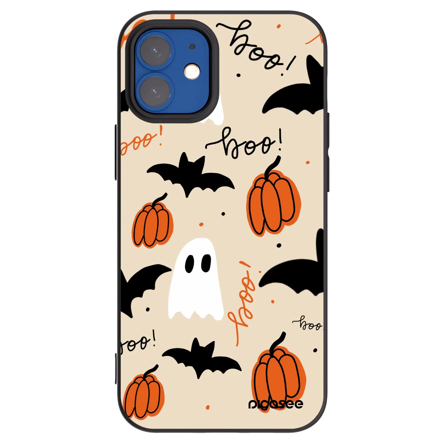 Picasee silikonowe czarne etui na Apple iPhone 12 mini - Halloween 26