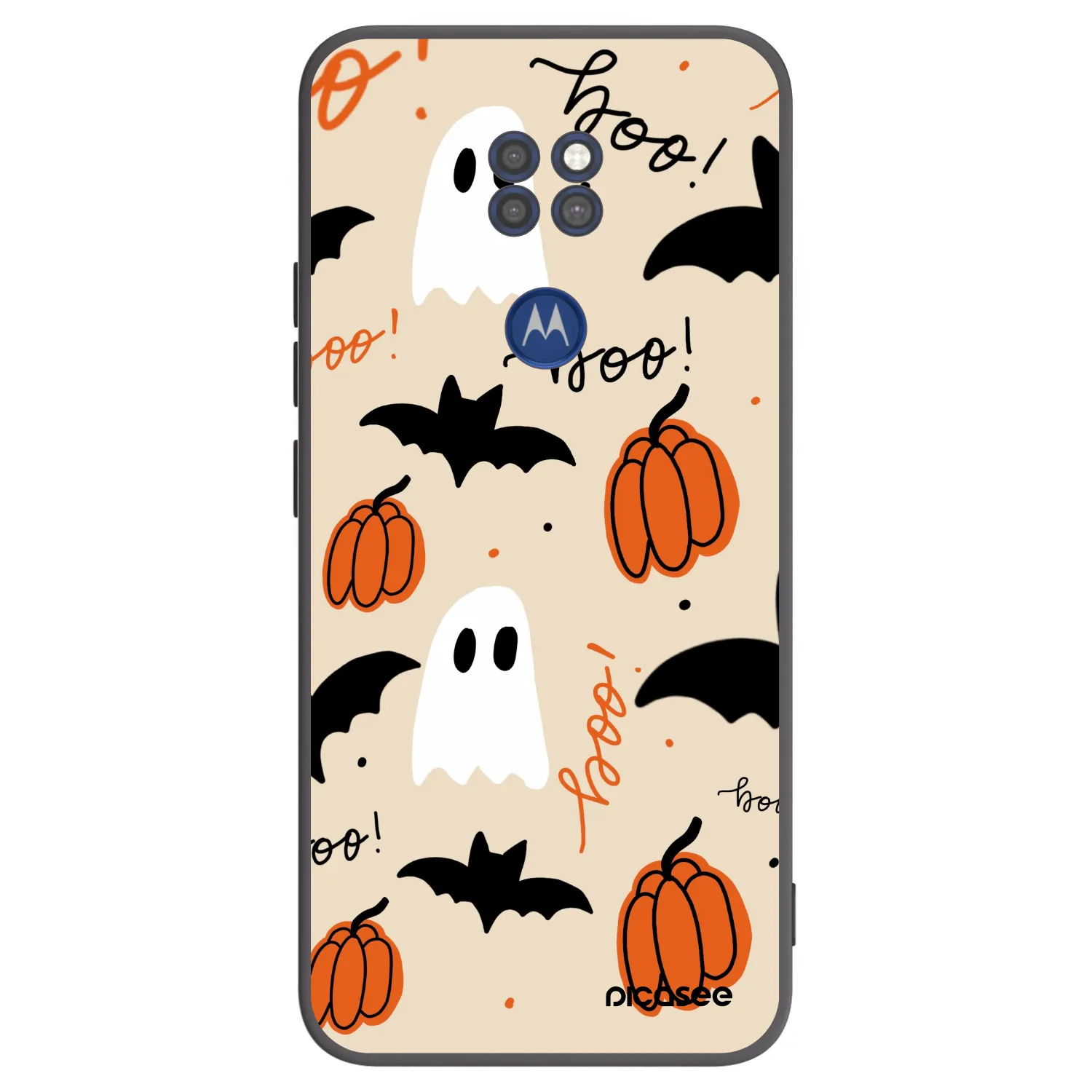 Picasee silikonowe czarne etui na Motorola Moto G9 Play - Halloween 26
