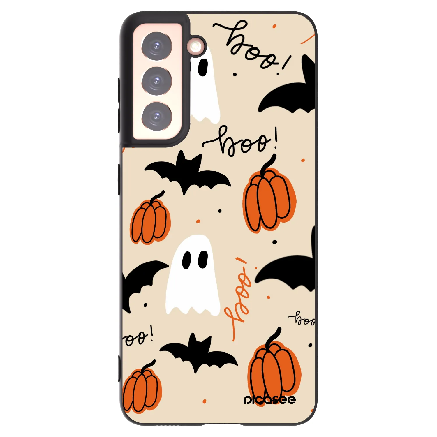 Picasee silikonowe czarne etui na Samsung Galaxy S21 5G G991B - Halloween 26