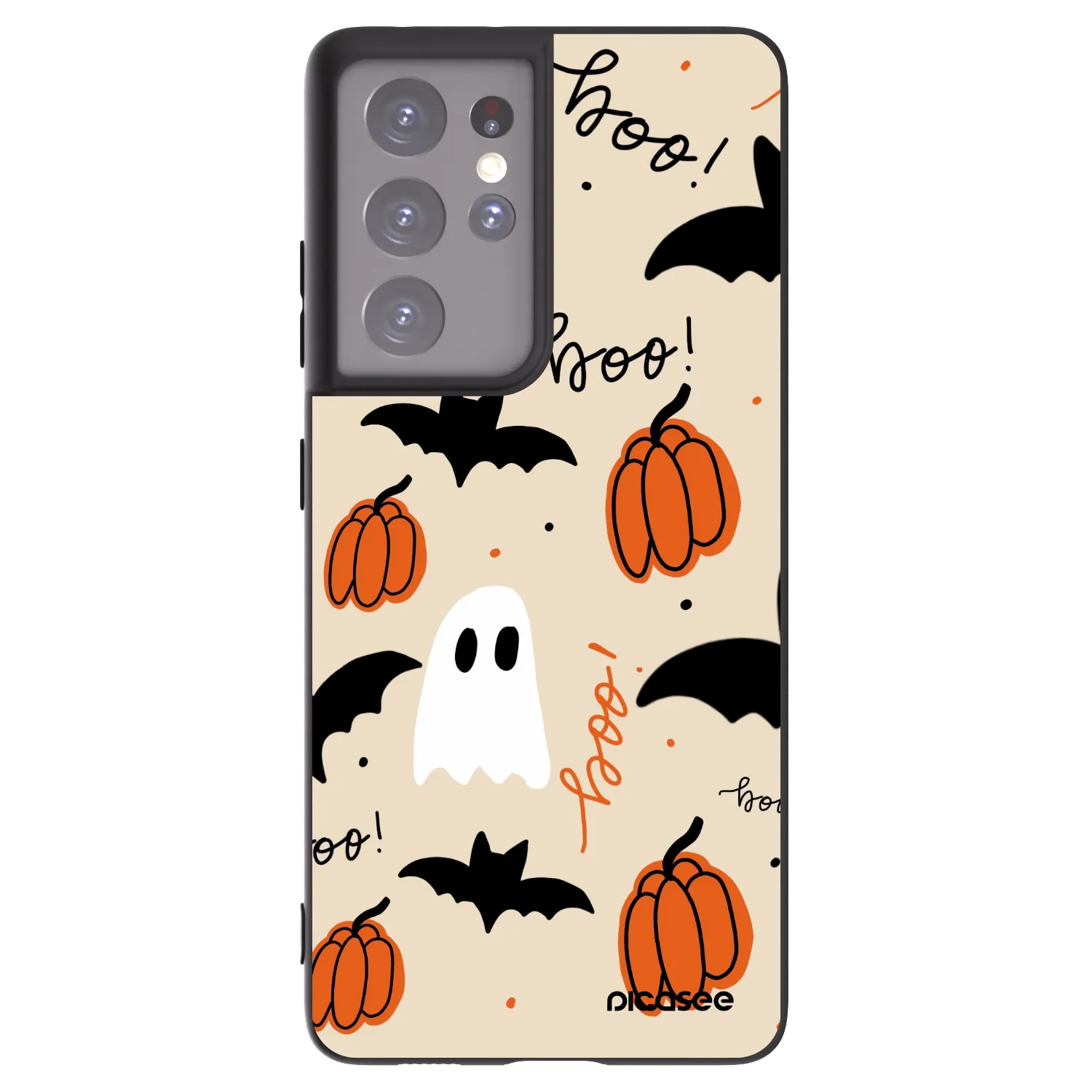 Picasee silikonowe czarne etui na Samsung Galaxy S21 Ultra 5G G998B - Halloween 26