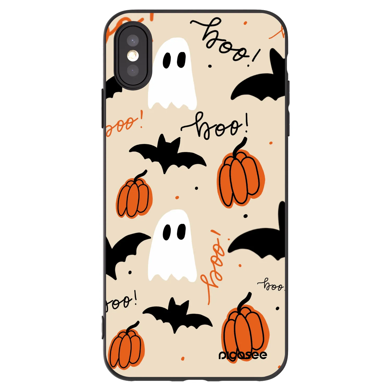 Picasee silikonowe czarne etui na Apple iPhone XS Max - Halloween 26