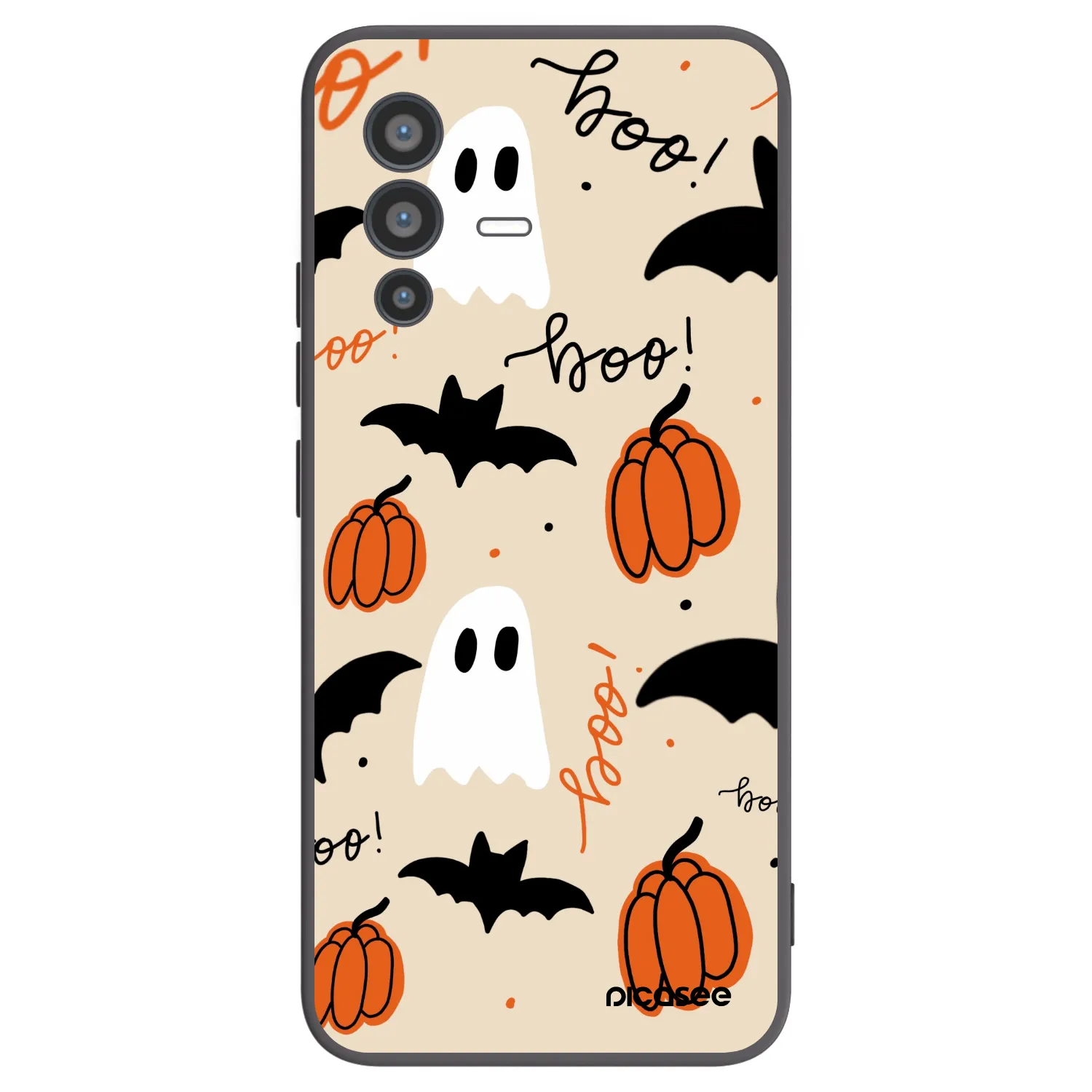 Picasee silikonowe czarne etui na Vivo V23 5G - Halloween 26